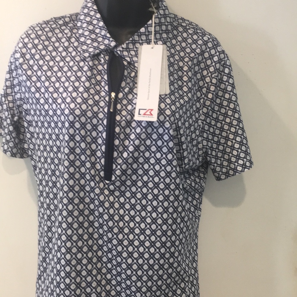 CUTTER & BUCK WOMANS POLO SHIRT ZIPPER FRONT